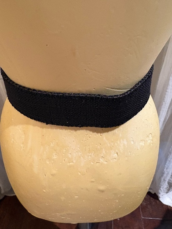 Worth Black Woven Elastic Belt with Covered Buckle